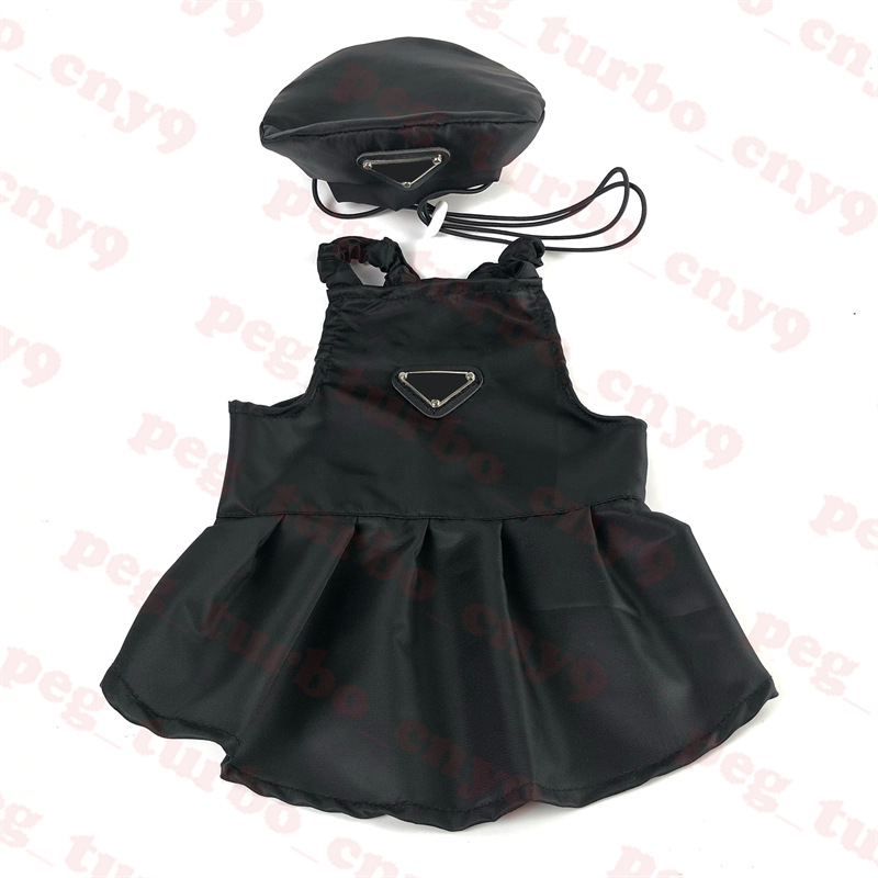 

Triangle Logo Pet Dress Hat Set Dog Apparel Brand Dogs Skirt Fashion Puppy Beret Party Style Chihuahua Teddy Pets clothes, Please contact me real pictures