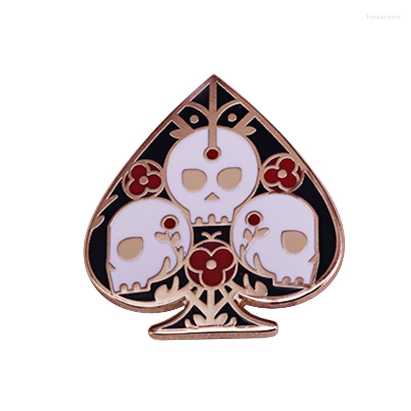 

Brooches Ace Of Spades Hard Enamel Pin Skull Death Card Beautiful Goth Style Jewelry
