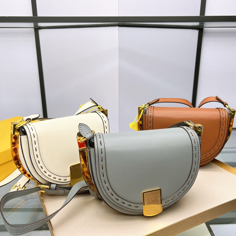 

Fashion Bags Classic shoulderbags Half Round bags Female Tote-Bag Luxury Bag Designer Handbags Young Soft And Comfortable shoulderbag, Brown