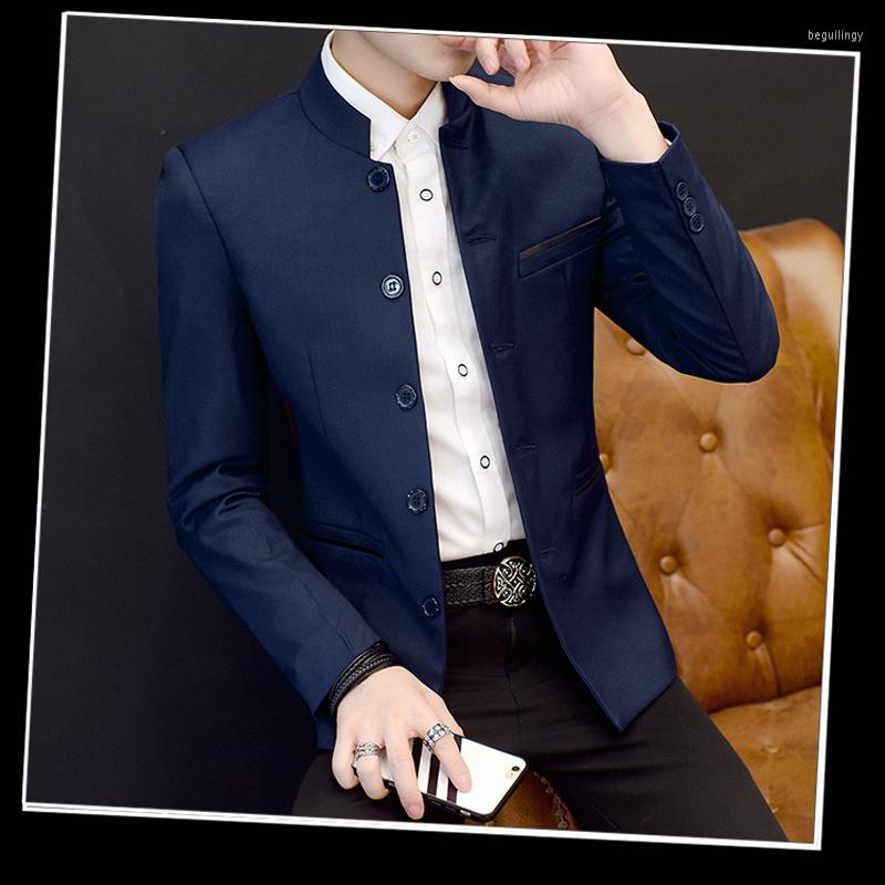 

Ethnic Clothing Traditional Chinese Tang Suit Zhongshan For Mandarin Collar Mens Fashion Slim Fit Sets Stand Tunic Suits