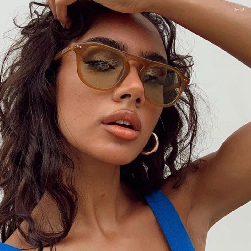 

Sunglasses Round Women Men Designer Vintage Sun Glasses Female Male Fashion Black Yellow Eyewear UV400