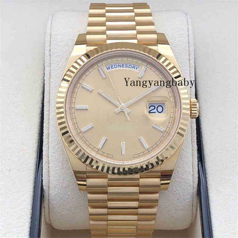 

Box Papers With VVS1 Top Quality Watch 40mm Day-Date Prident 18k Yellow Gold JAPAN Movement Automatic Mens Men's Watche B P Maker GIA 2QU3F EP54, Black