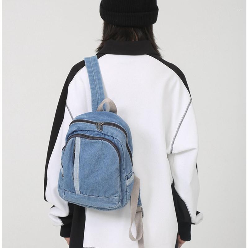

Backpack For Creative Schoolbag Denim Rucksack Blue Jean Daypack Friend Birt 066C
