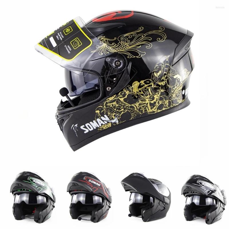 

Motorcycle Helmets Bluetooth Helmet Flip Up Visor Dual Lens Casco Moto Cool Full Face Capacete Black Motorbike Modular, Bluetooth helmet 7