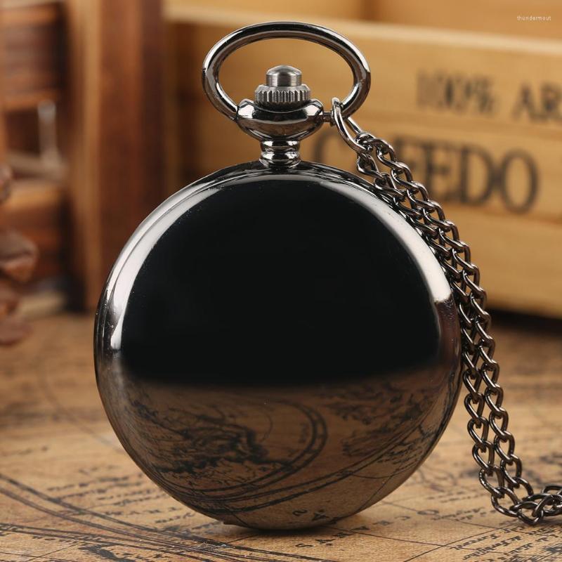 

Pocket Watches Practical Rough Chain Watch For Men Women Trendy Big Round Dial Simple Black Body Pendant, Necklace chain