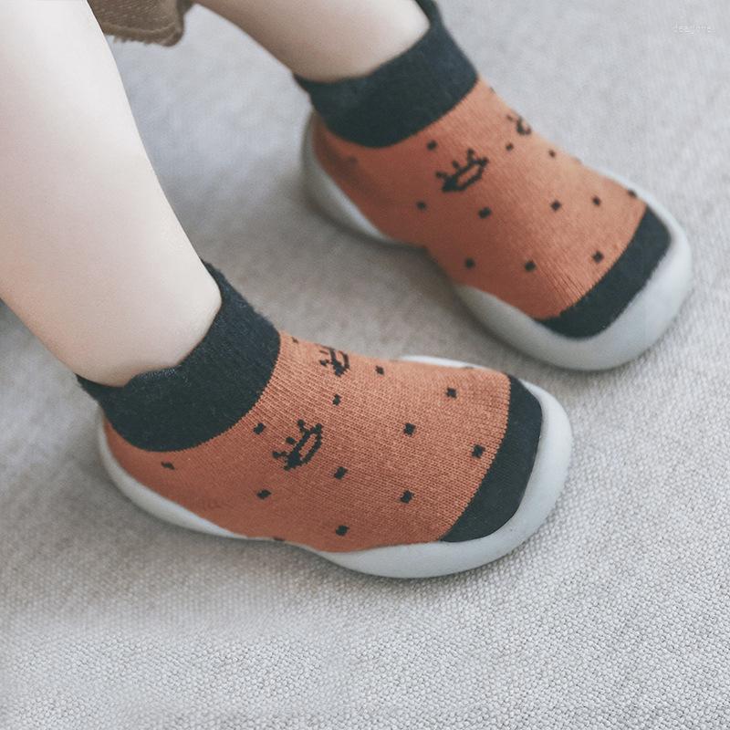 

Athletic Shoes Infant Baby Socks Color Matching Cute Kids Boys Doll Soft Soled Child Floor Toddler Girls First Walkers, Brown