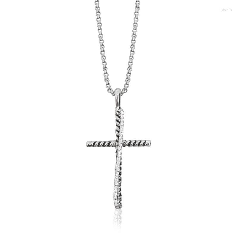 

Chains 2022 Trends Jesus Cross Pendant With A White Color Line Fashion Classic Necklaces For Women Men Elegant Jewelry Accessories