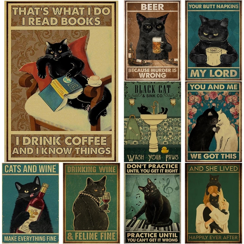 

Metal Painting Vintage Funny Cat Posters Daily Life Your Butt Napkins Retro Craft walls Sticker Room Home Bar Cafe Decor Gift Art Wall Painting