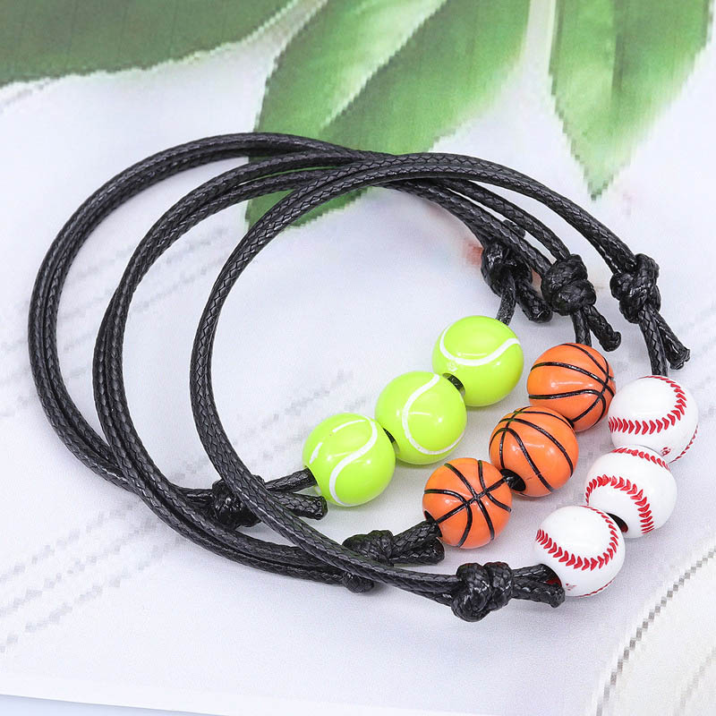 

38 Colors Fashion Balls Charm Bracelets Team Ball Sport Bracelet Lucky Friendship Hand Strap Mixed Wholesale