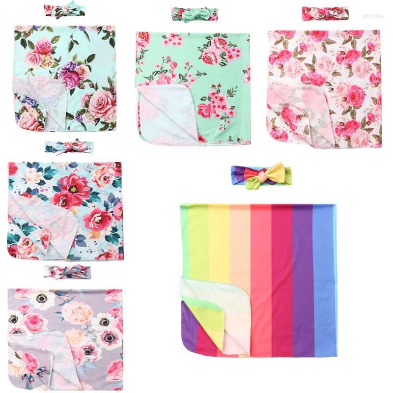 

Blankets 2Pcs Baby Boy Girl Cotton Swaddle Wrap Blanket Sleeping Bag Set