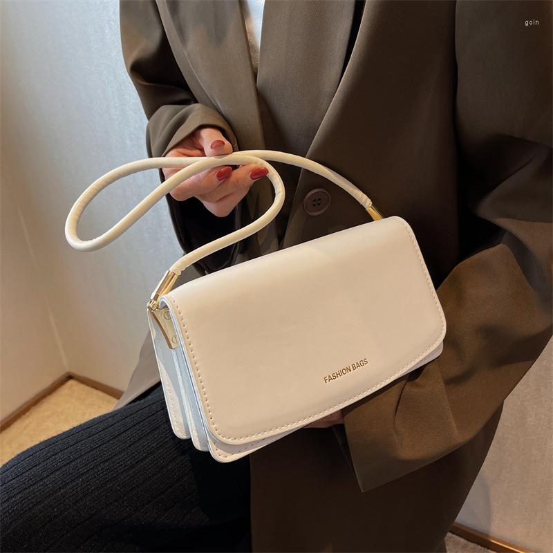 

Evening Bags Small Fresh Fashion Texture Underarm Bag Ladies Commuting Autumn And Winter One Shoulder Messenger Square, White