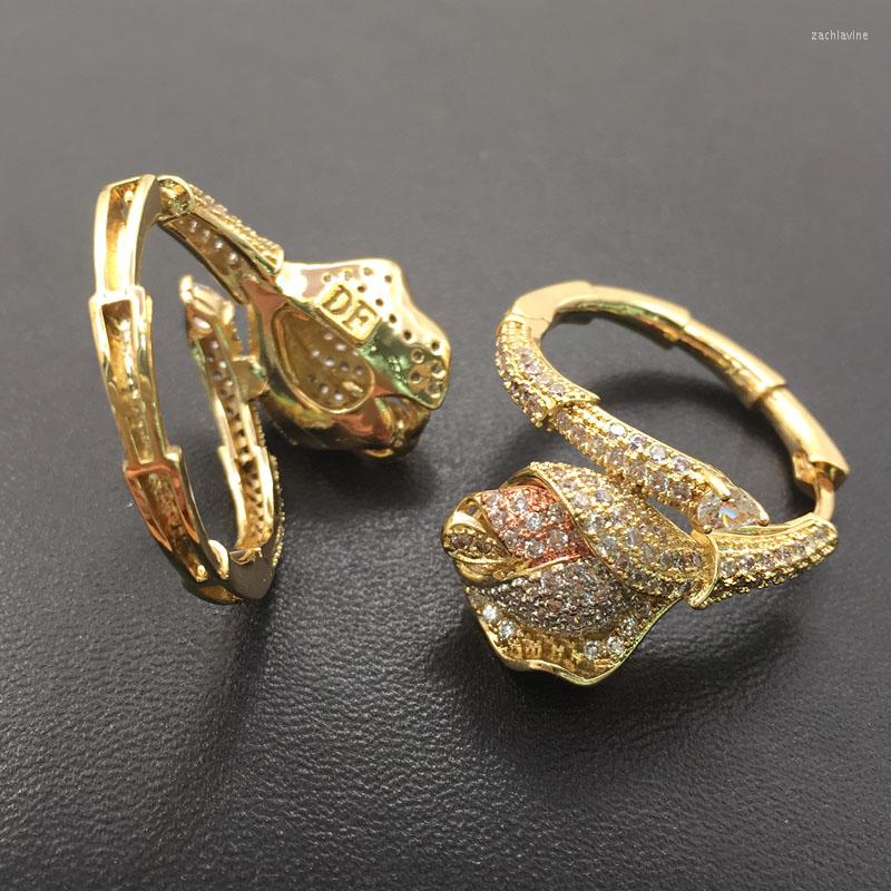 

Hoop Earrings Lanyika Fashion Jewelry Exquisite Blooming Ear Loops Micro Plated Zircon Charm Wedding Party Bridal Daily Gift