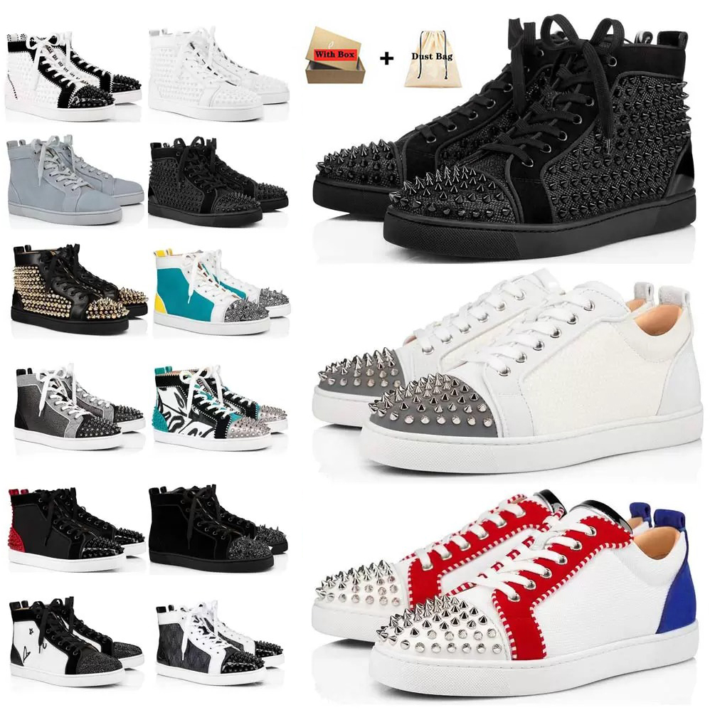 

Boots red Soles sneakers men women designer shoes high low top Black White Camo Green Grey pink suede mens fashion trainers 36-47, Item.2