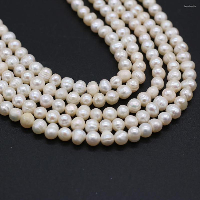 

Beads Real Natural Freshwater Pearl Nearly Round Spacer Loose Pearls For DIY Charm Bracelet Necklace Jewelry Accessories Making