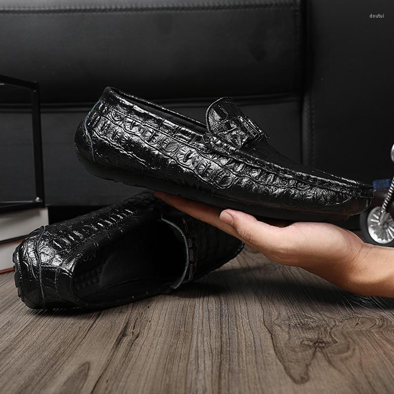 

Dress Shoes Stylish For Men Men's Casual Leather Classic Genuine Luxury Fashion Black Loafers Big Size Man Male Mens, Picture shown