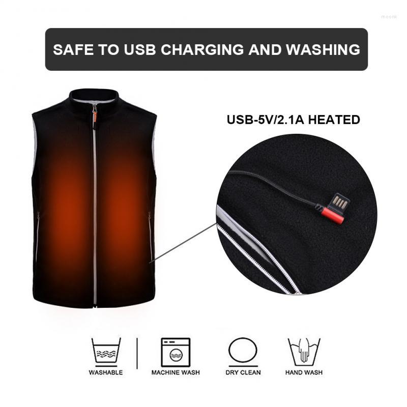 

Racing Jackets Men Heated Winter Womens Warm Vest Electric Thermal Waistcoat Fish Hiking Outdoor Camping Infrared USB, Black