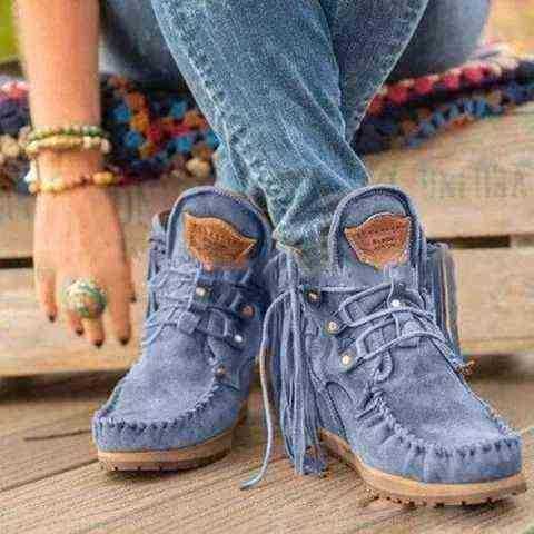 

Women Boots Large Chelsea Tassel Short Boot 's Autumn and Winter New Women's Flat 07091011, Yellow