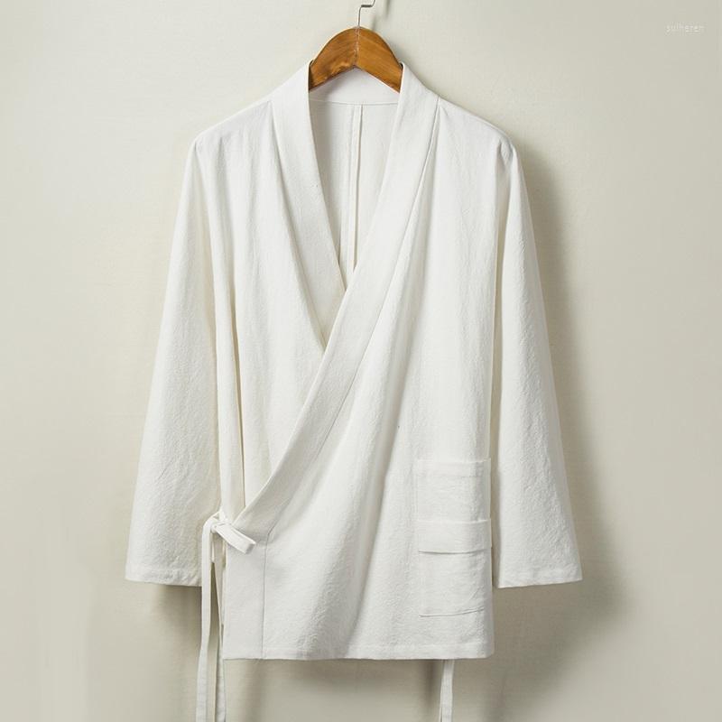 

Ethnic Clothing Men Linen Shirts Long Sleeve Traditional Chinese For Clothes Casual Social Shirt Plus Size Tang Suit 30222