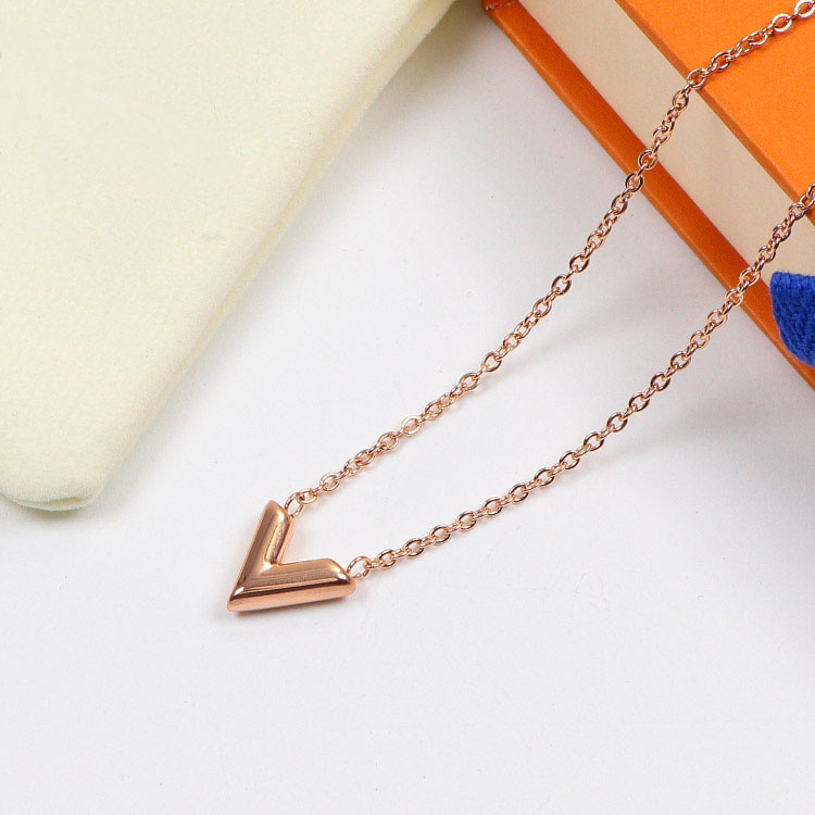 

Hip hop trendy easy chic simple letter pendant extra long thin choker necklace Stainless Steel Gold silver rose filled love girls Women wholesale Jewelry 50cm-60cm