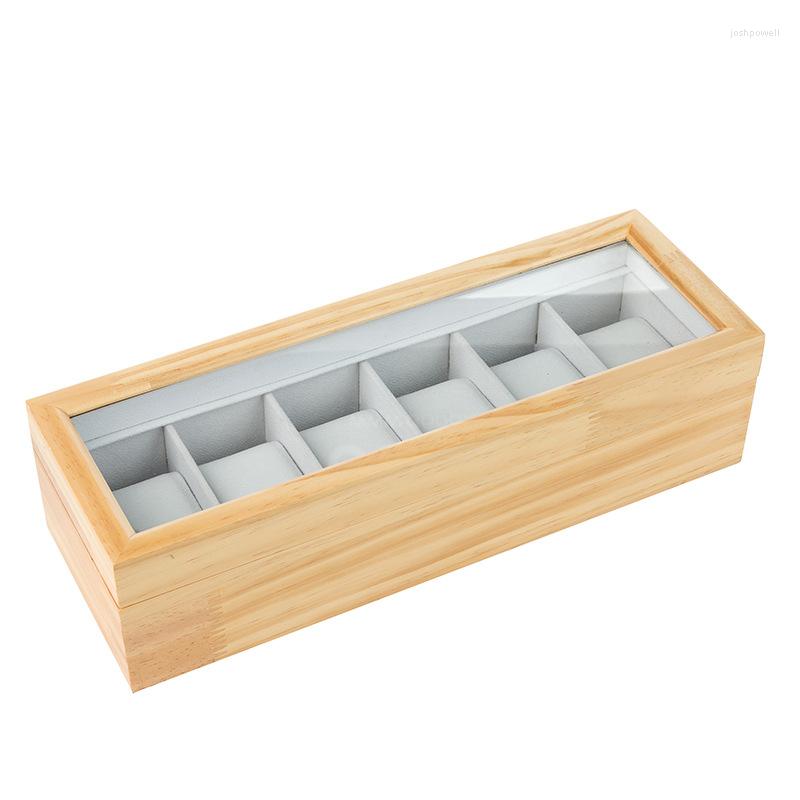 

Watch Boxes 6 Box Storage Display High-grade Pine Table Counter