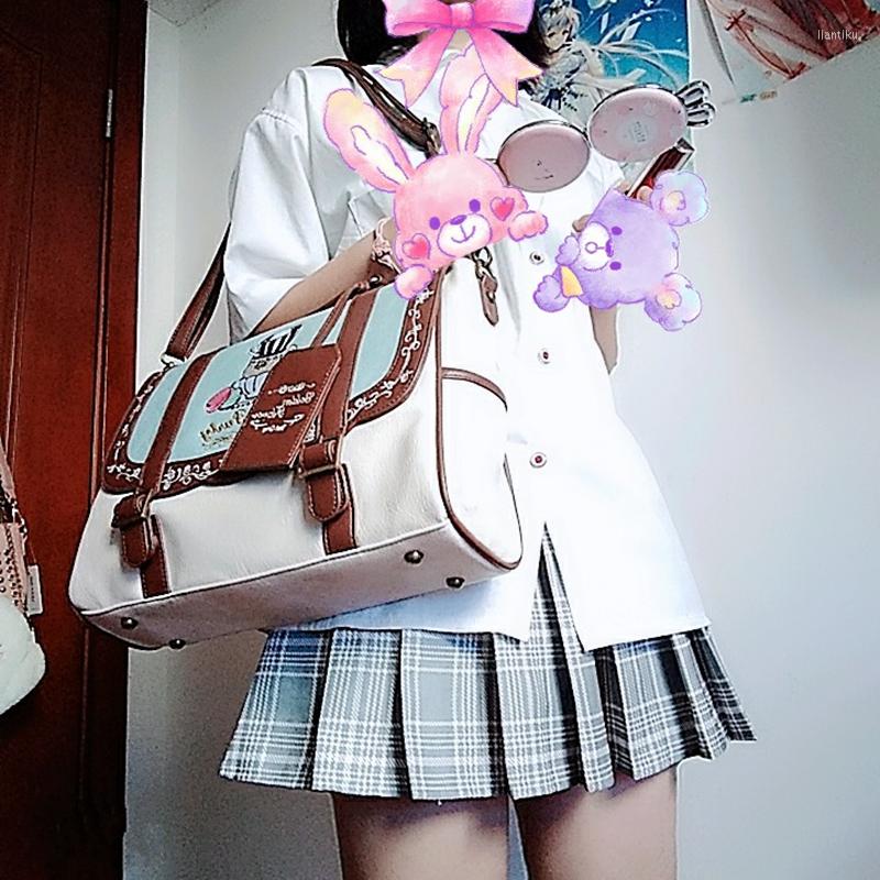

Evening Bags Japan Lolita Tea Party School Girl Satchel Bag Totes Versatile Messenger, Sky blue