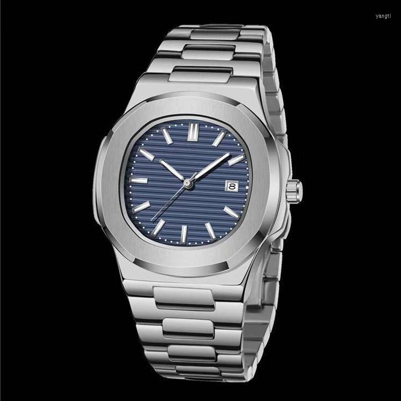 

Wristwatches Drop 2022 Selling Wrist Watches For Men TACTO Classic Quartz Silver Sports Relogio Masculino 40mm, Silver-blue
