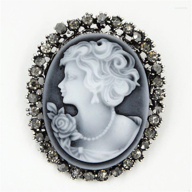 

Brooches Style Party Queen Lady Vintage Victorian Design Cameo Bronze Brooch Pin