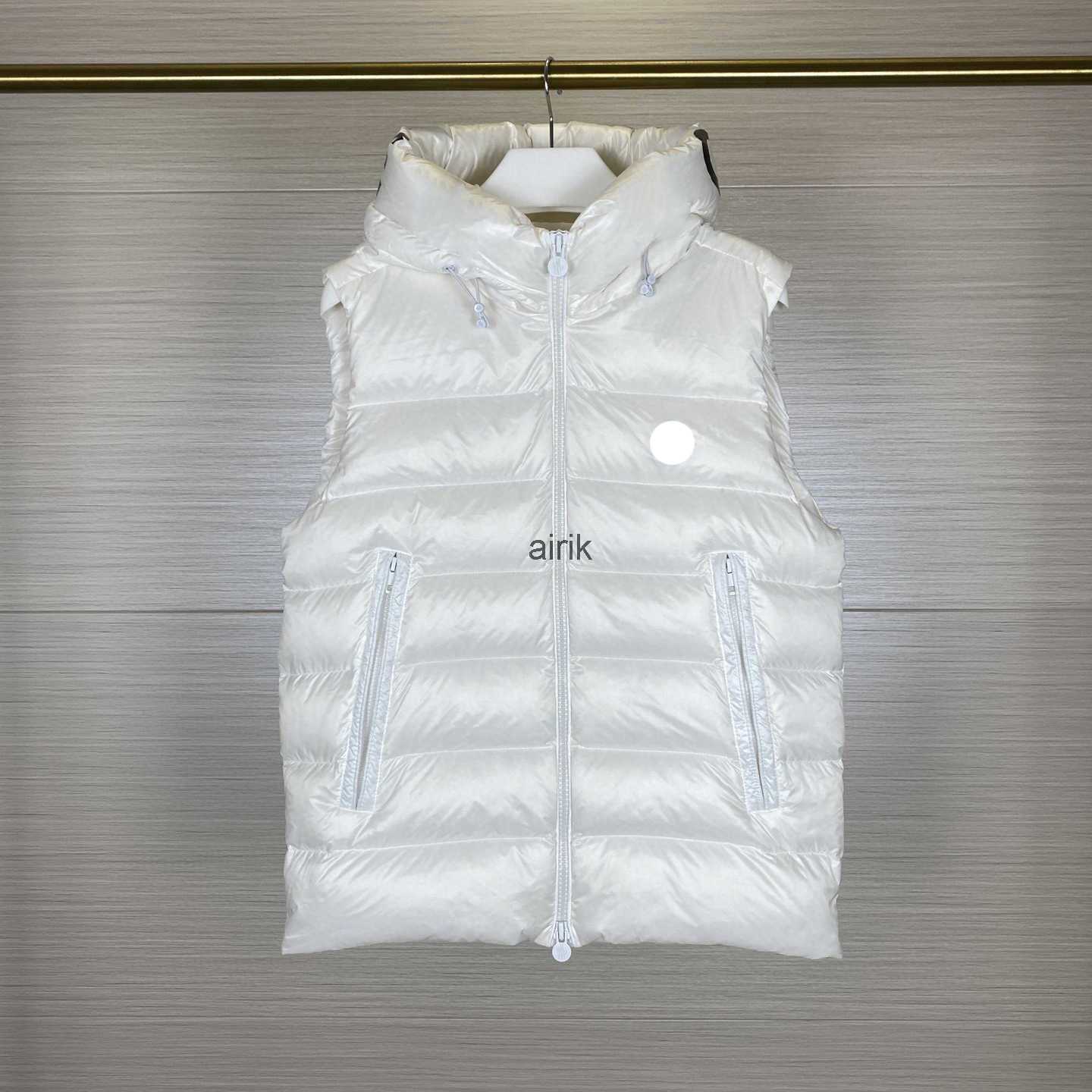 

Men's Down Vests Designer Franch a Monclair Hat letters printed Embrodered Brand Letter Bandge Style Womens Downs Vest Warm Outerwear plus size, White