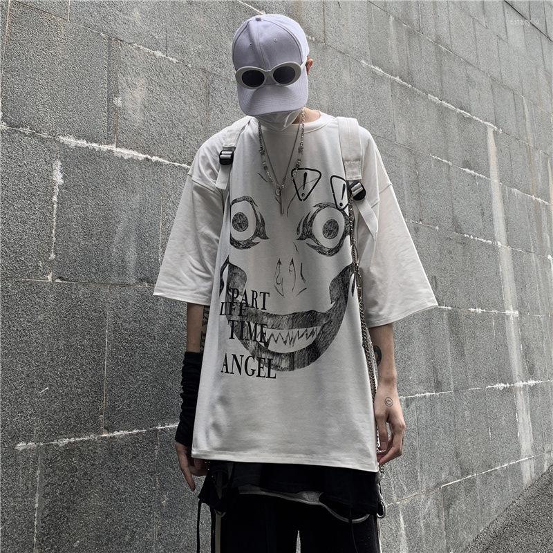 

Men' T Shirts Mem Streetwear Hip Hop T-shirt Oversize Dark Hip-hop Tide Brand Printing BF Wind Loose Large Size Short-sleeved, 07