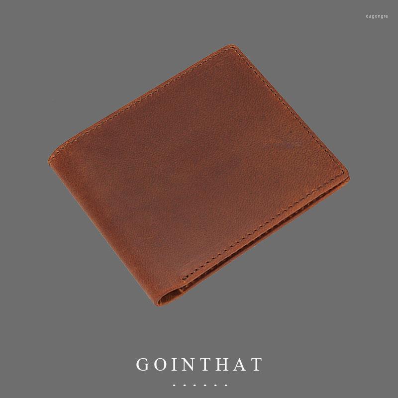 

Wallets Wallet For Men Short Casual Carteras Genuine Leather Male Billetera Hombre Luxury Small Coins Bag Cartera Hombr Vintage Purses, Brown