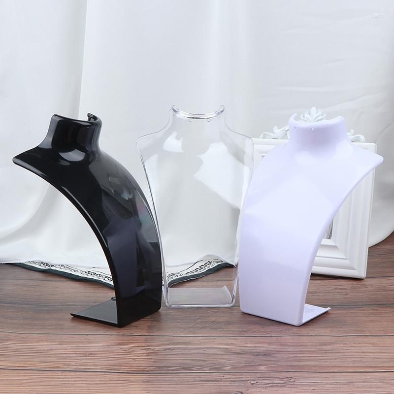 

Jewelry Pouches Three Colors 20 13.5 6cm Mannequin Necklace Pendant Display Stand Holder Show Decorate Retail