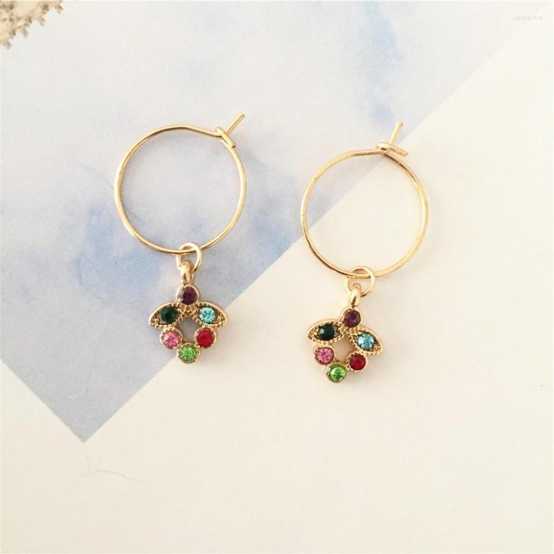 

Hoop Earrings Arrivals Colorful Multi Stone Small Charm For Women Girl Statement Rainbow Art Accessory High Quality