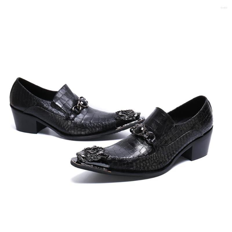 

Dress Shoes 2022 Black Genuine Leather Patent Italian Vintage Slip On Loafers Mens Brogue Office