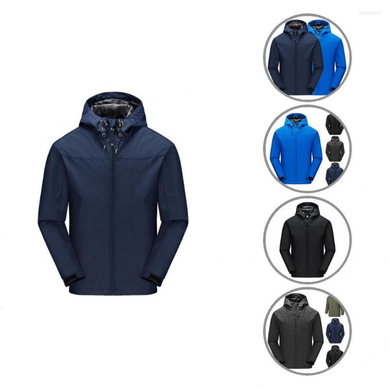 

Men's Down Soft Casual Long Sleeve Hooded Windbreaker For Work Rain Jacket, Blue