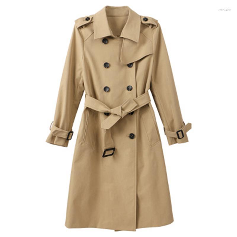 

Women' Trench Coats Women Coat Female 2022 Spring Autumn Double Breasted Slim Medium Length Outerwear Windproof All Match Epaulet, Blue