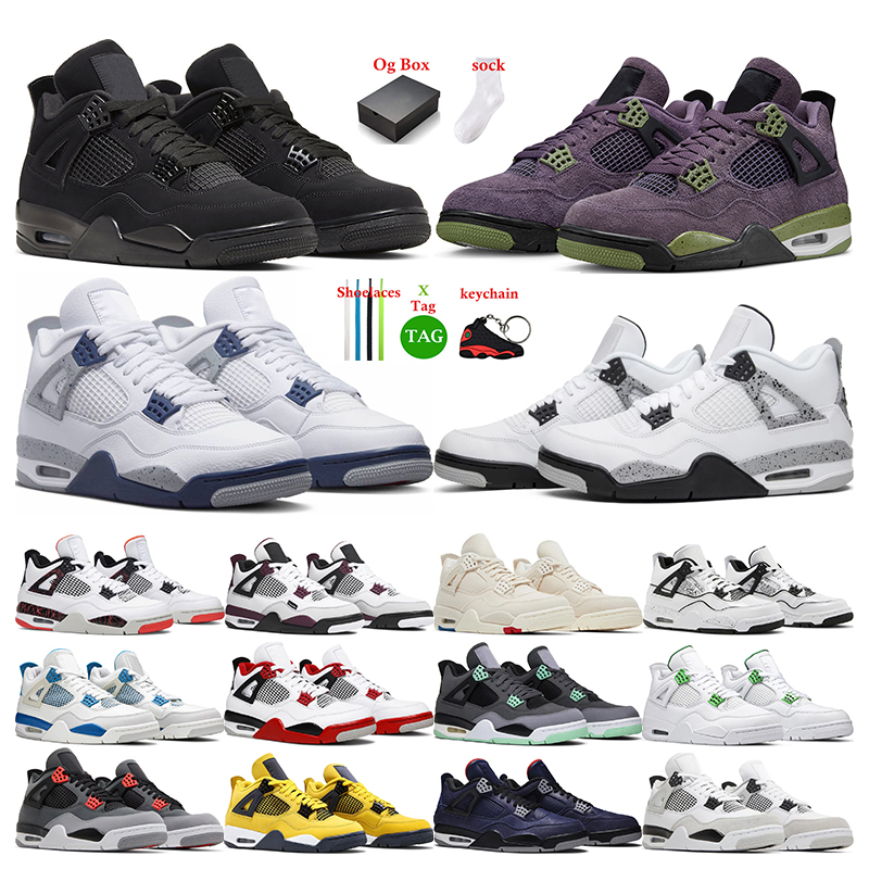 

Designer basketball shoes 4s University Blue Black Cat White Cement womens mens trainer sports sneakers, 49