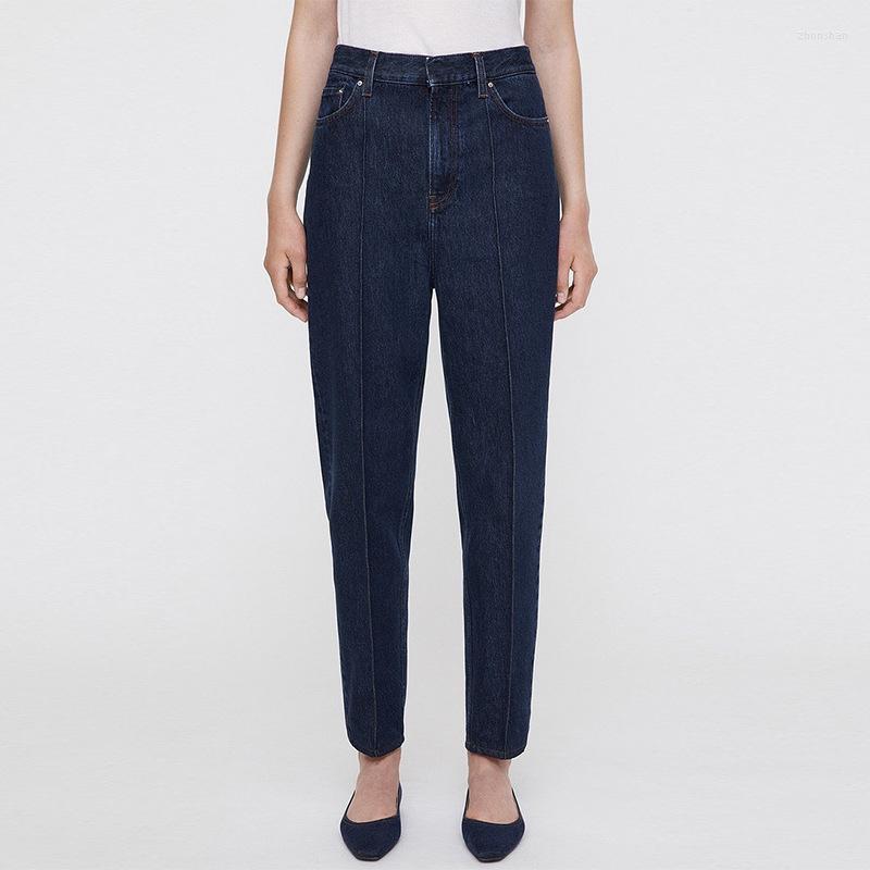 

Women's Jeans 2022 Women's Retro High Waist Casual Loose Cotton Thin Harun Pants Denim Trousers All-Match, Dark blue