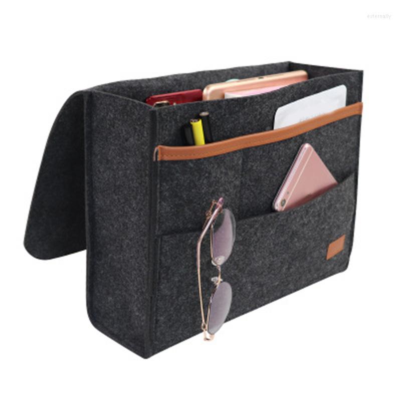 

Cosmetic Bags Bedside Bag Pockets Home Sofa Desk Felt Hanging Storage Organizer Pouch, Light grey