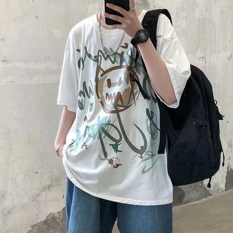 

Men's T Shirts 2022 Men Printing Hip Hop T-shirt Fashion O-Neck White T-Shirts Male Street-style Tshirt Tees Clothing Summer