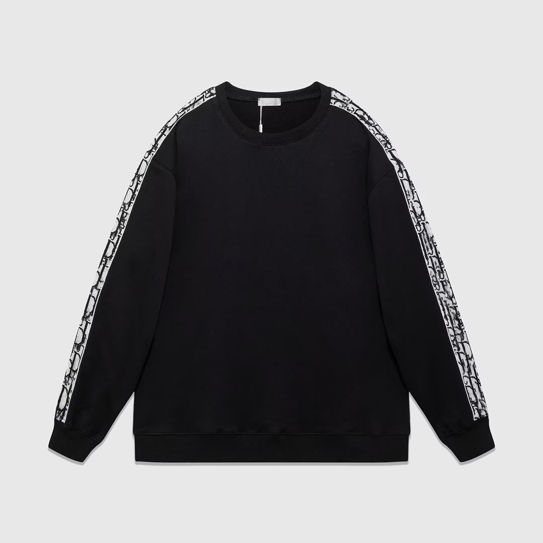 

2022European New Design Men's Hoodie Crew Neck Ladies Sweater Couple Street Sports Sweater Cotton Letter Print, Black