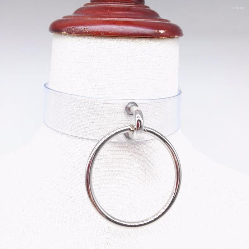 

Choker Women Harajuku Handmade Leather Punk Necklace Rock Goth Collar Big O-Round Stud Torque