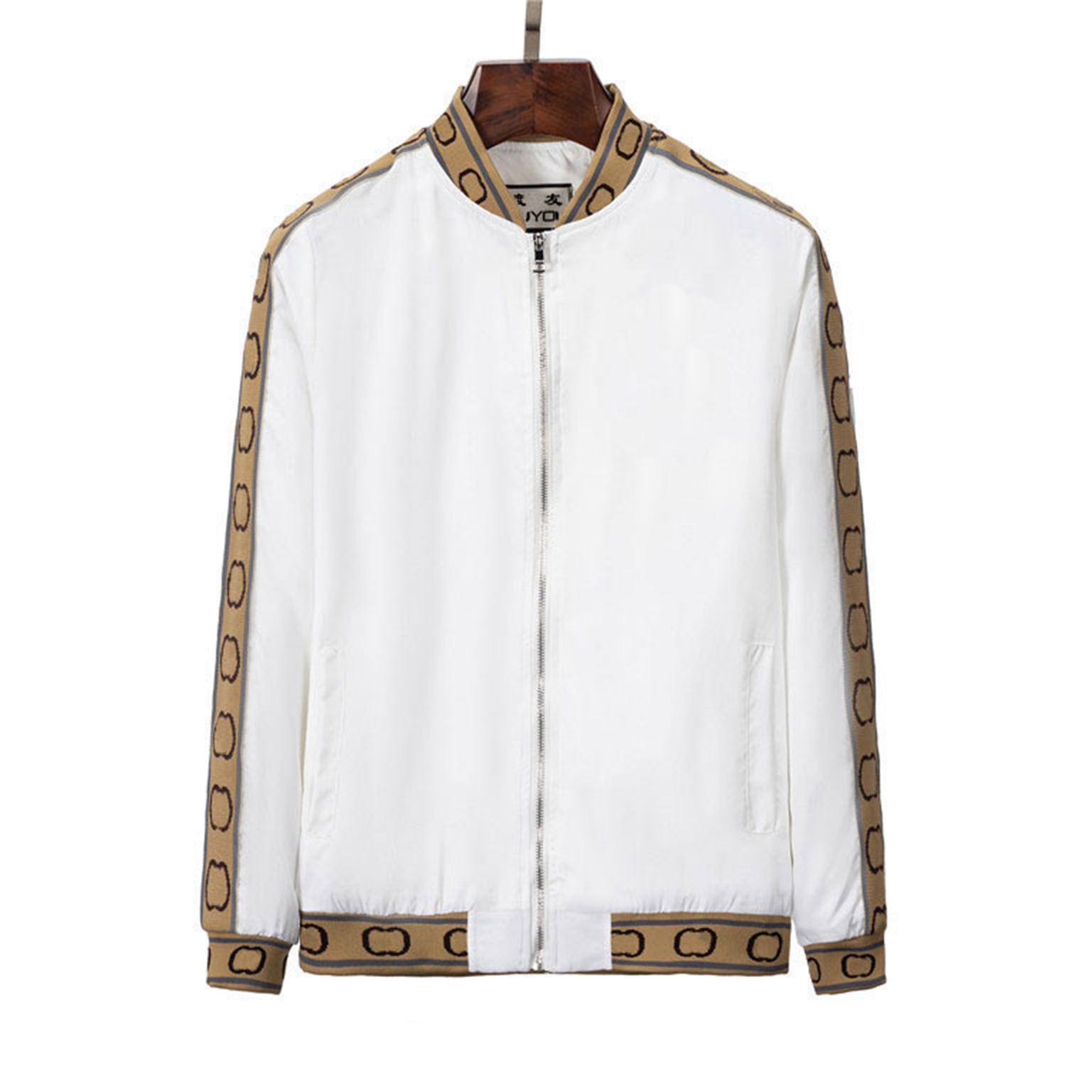 

Mens Jackets thin Windbreaker Zip Hooded Stripe Outerwear Quality Hip Hop Designer Coats Armband Fashion Spring and Autumn Parkas Size -3XL 87610, As picture