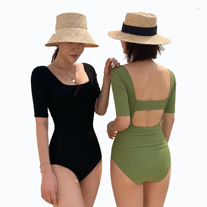 

Camisoles & Tanks Plus Size Luxury Bodysuit Beach Sports Swimwear 2022 Women's Summer Swimsuit Female Bikinis One-piece Solid High, Black