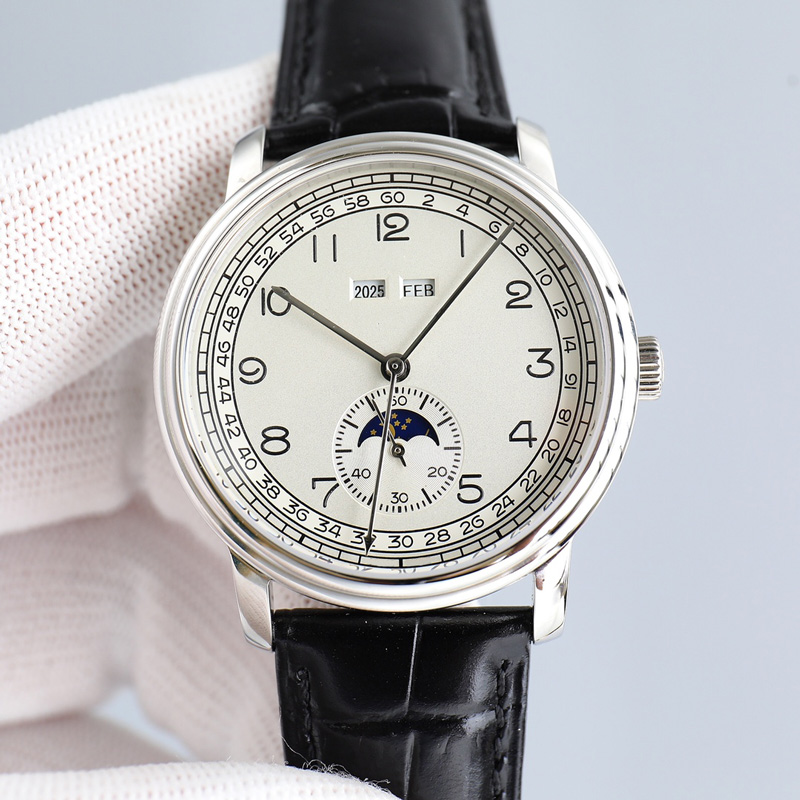 

Men Watches Mechanical Movement Watch 40mm Fashion Business Waterproof Wristwatch Leather Montre De Luxe, Color 2