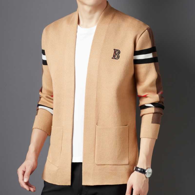 

Men's Sweaters New Fall Winter High End Plaid Stripe Knitwear Mens Embroidery Cardigans Fashion Top Quality Wool Cardigan Men Knit Sweater Coat G221010, Gray oy28012