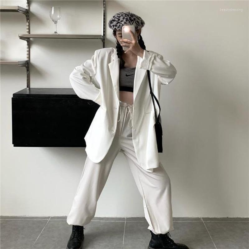 

Women' Suits 2022 Korean Fashion White Chic Blazers Autumn Women Coat Causal Solid Jacket Long Sleeve Loose Sweet Feminimos, Pink