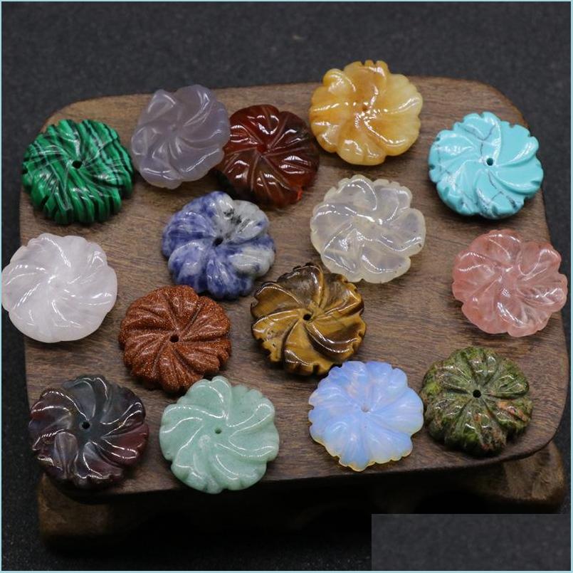

Stone 20Mm Carved Flowers Loose Beads Stone Natural Rose Quartz Turquoise Naked Stones Diy Jewelry Acc Drop Delivery 2022 Dhtqy