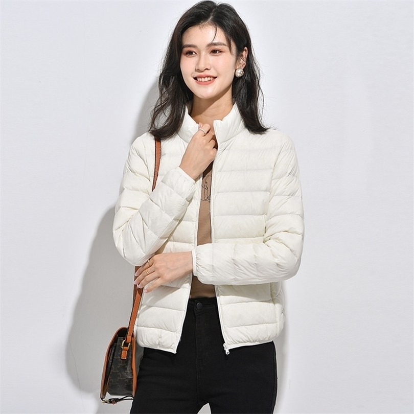

Womens Down Parkas Autumn Winter Women Down Jacket Fashion Stand Collar Short Coat Women Ultra Lightweight Packable Outwear WindResistant WF283 221010, Light green