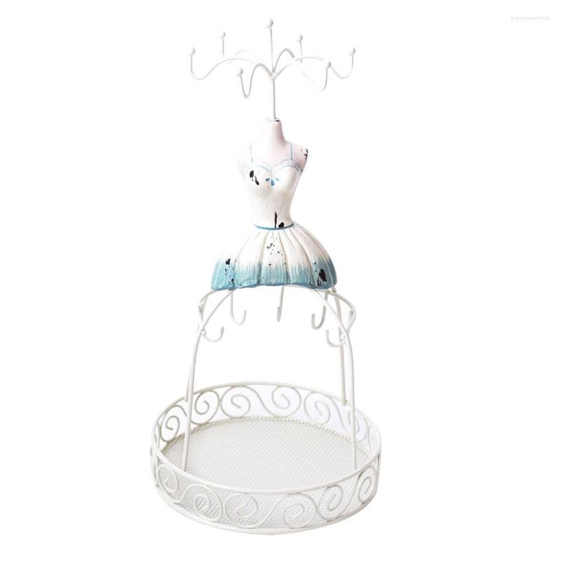 

Jewelry Pouches White Metal Wire Frame Vintage Mannequin Display Stand