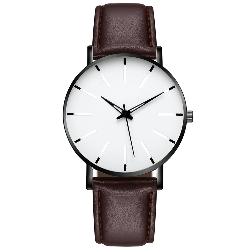 

Minimalist Mens Wristwatch Fashion Ultra Thin Watches Simple Men Leather Belt Quartz WristWatches Business Orologi di lusso, Color 1